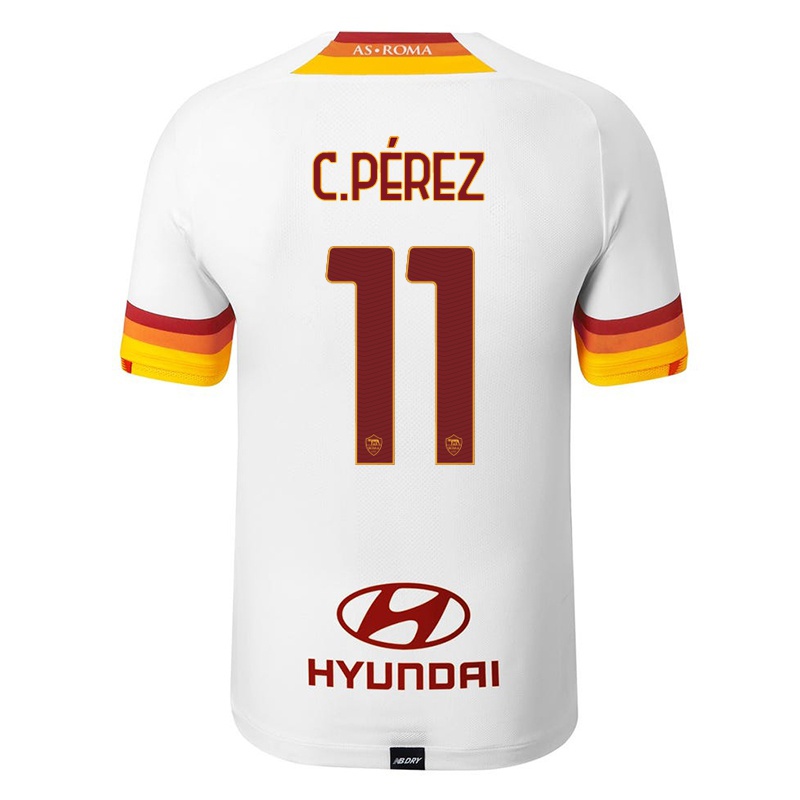 Gyermek Carles Perez #11 Fehér Idegenbeli Jersey 2021/22 Mez Póló Ing