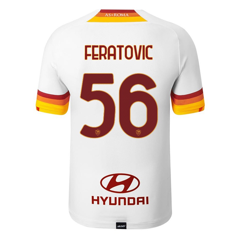 Gyermek Amir Feratovic #56 Fehér Idegenbeli Jersey 2021/22 Mez Póló Ing