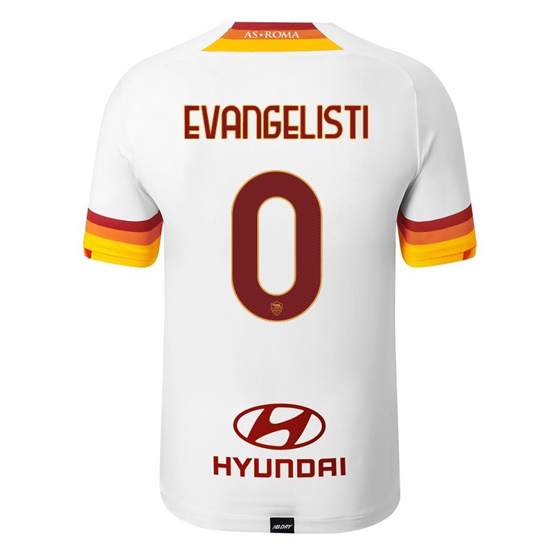 Gyermek Nicolo Evangelisti #0 Fehér Idegenbeli Jersey 2021/22 Mez Póló Ing