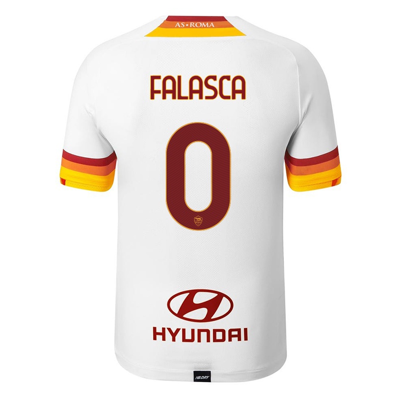 Gyermek Matteo Falasca #0 Fehér Idegenbeli Jersey 2021/22 Mez Póló Ing