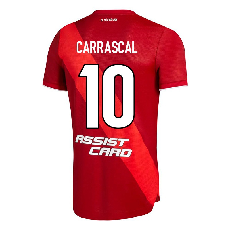 Gyermek Jorge Carrascal #10 Piros Idegenbeli Jersey 2021/22 Mez Póló Ing