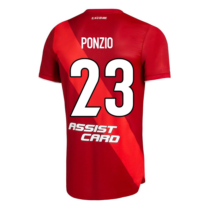 Gyermek Leonardo Ponzio #23 Piros Idegenbeli Jersey 2021/22 Mez Póló Ing