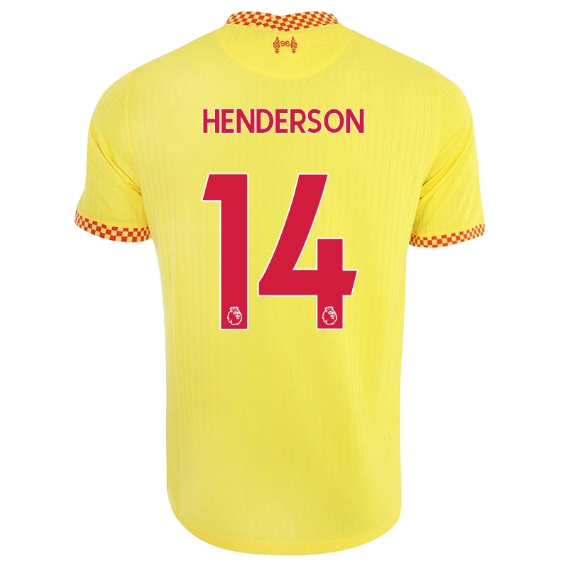 Gyermek Jordan Henderson #14 Sárga Számú Jersey 2021/22 Mez Póló Ing