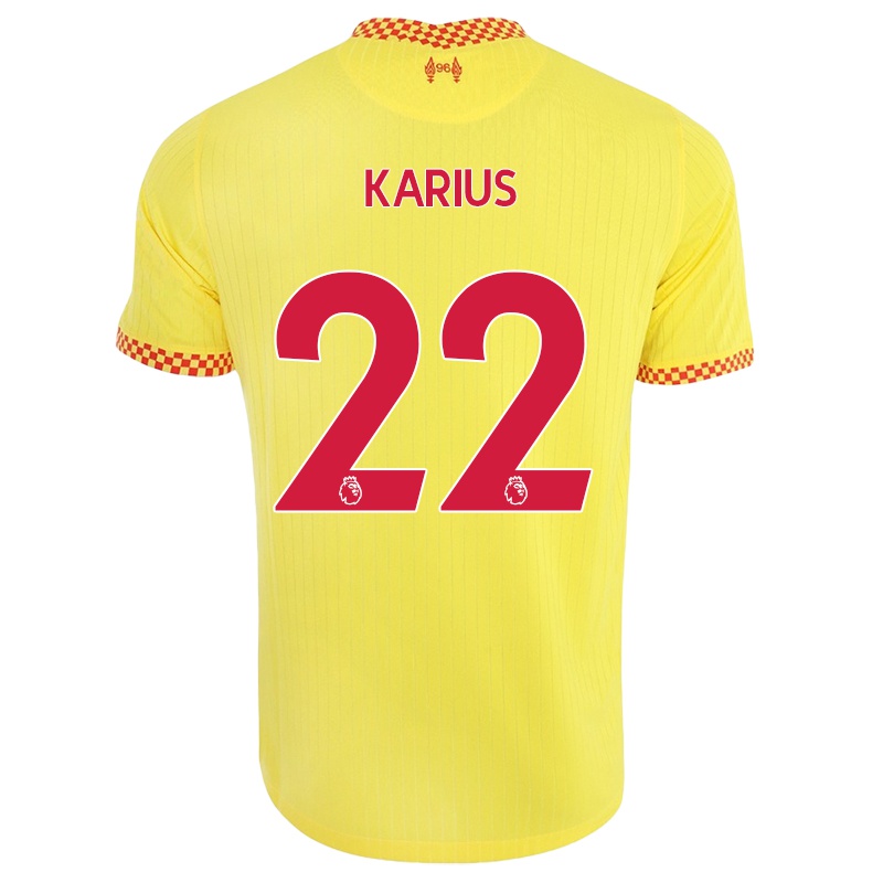 Gyermek Loris Karius #22 Sárga Számú Jersey 2021/22 Mez Póló Ing