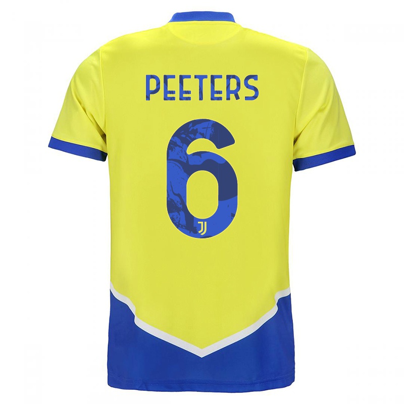 Gyermek Daouda Peeters #6 Kék Sárga Számú Jersey 2021/22 Mez Póló Ing