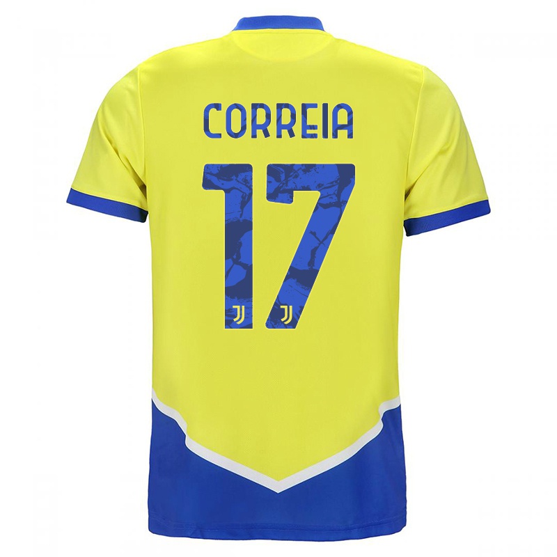 Gyermek Felix Correia #17 Kék Sárga Számú Jersey 2021/22 Mez Póló Ing