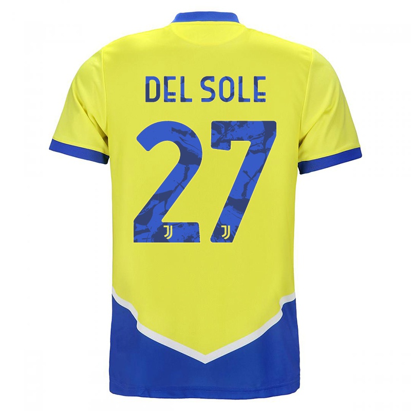 Gyermek Ferdinando Del Sole #27 Kék Sárga Számú Jersey 2021/22 Mez Póló Ing