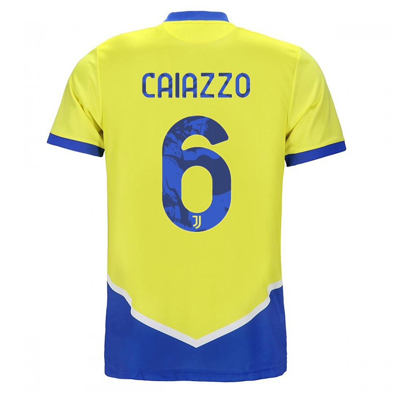 Gyermek Sara Caiazzo #6 Kék Sárga Számú Jersey 2021/22 Mez Póló Ing