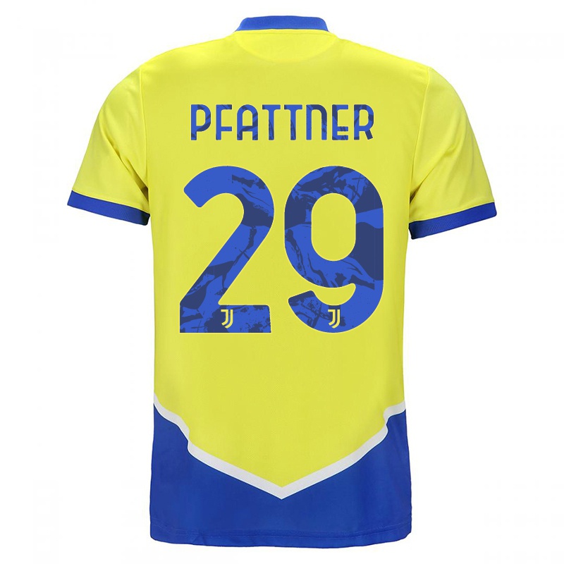 Gyermek Elisa Pfattner #29 Kék Sárga Számú Jersey 2021/22 Mez Póló Ing