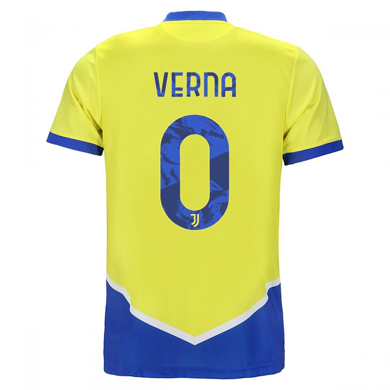 Gyermek Vittoria Verna #0 Kék Sárga Számú Jersey 2021/22 Mez Póló Ing
