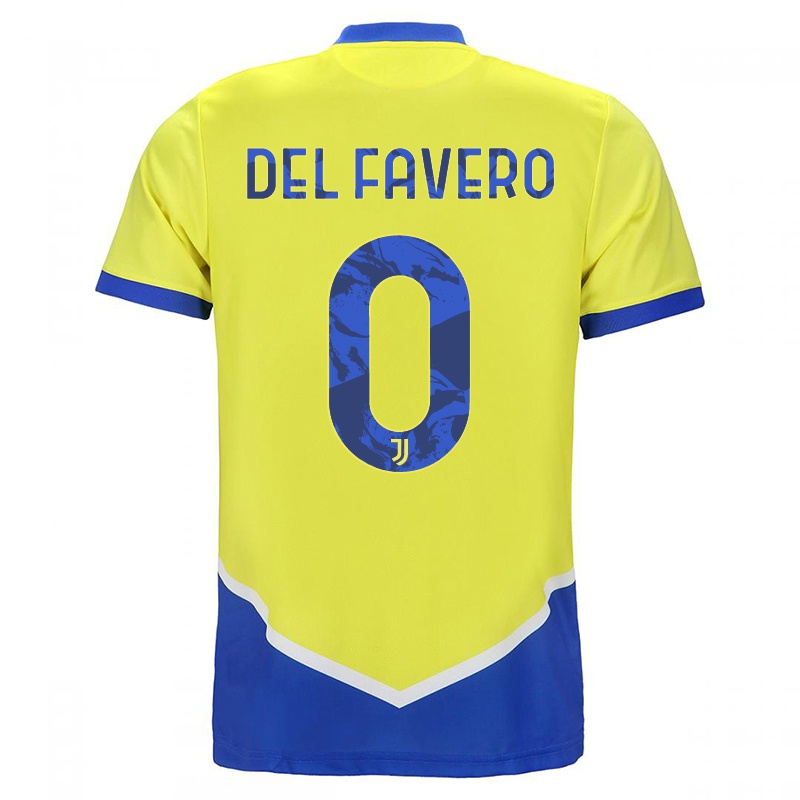 Gyermek Mattia Del Favero #0 Kék Sárga Számú Jersey 2021/22 Mez Póló Ing