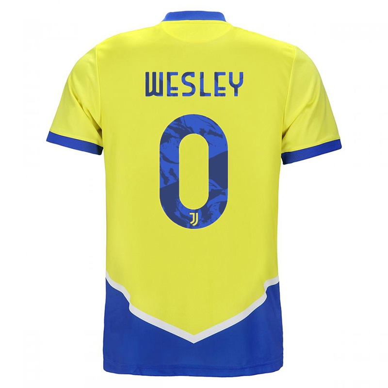 Gyermek Wesley #0 Kék Sárga Számú Jersey 2021/22 Mez Póló Ing