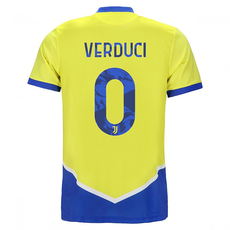 Gyermek Giuseppe Verduci #0 Kék Sárga Számú Jersey 2021/22 Mez Póló Ing
