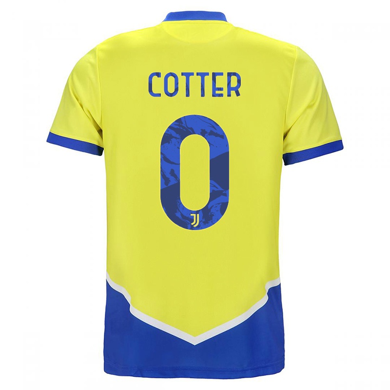 Gyermek Yannick Cotter #0 Kék Sárga Számú Jersey 2021/22 Mez Póló Ing