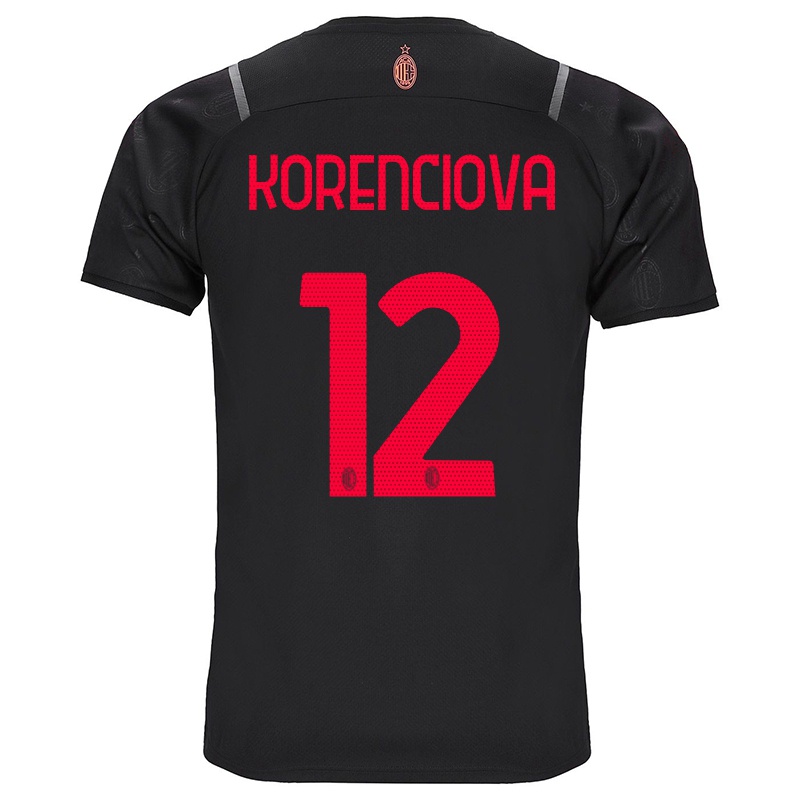 Gyermek Maria Korenciova #12 Fekete Számú Jersey 2021/22 Mez Póló Ing