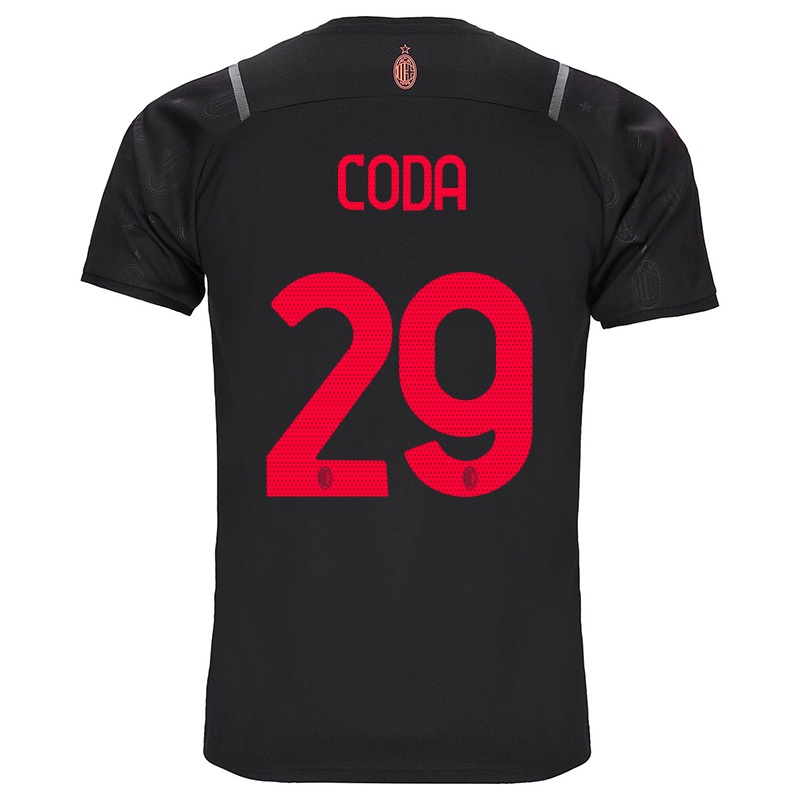 Gyermek Anita Coda #29 Fekete Számú Jersey 2021/22 Mez Póló Ing