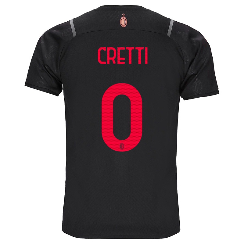 Gyermek Mattia Cretti #0 Fekete Számú Jersey 2021/22 Mez Póló Ing