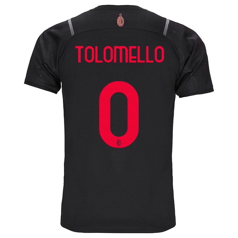Gyermek Filippo Tolomello #0 Fekete Számú Jersey 2021/22 Mez Póló Ing