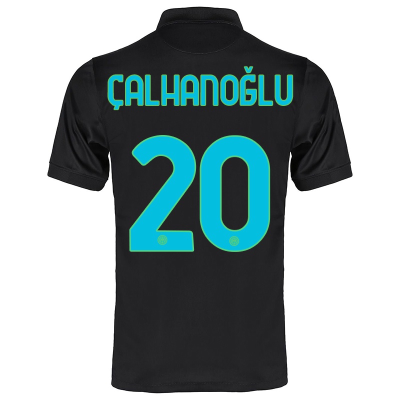 Gyermek Hakan Calhanoglu #20 Fekete Számú Jersey 2021/22 Mez Póló Ing