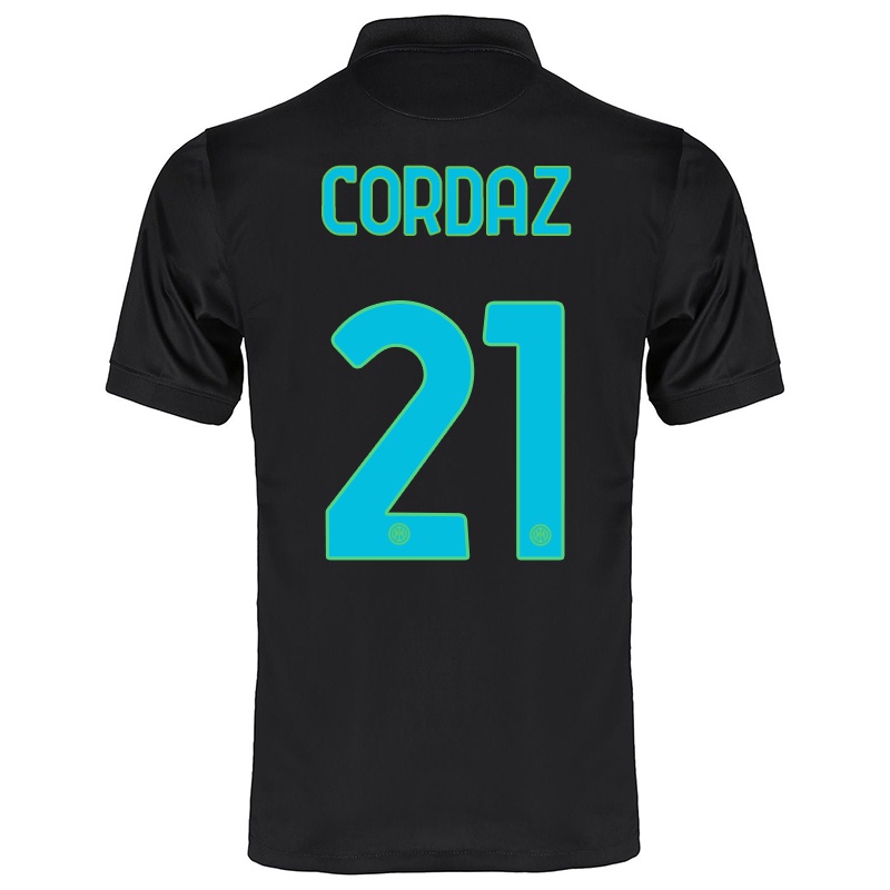 Gyermek Alex Cordaz #21 Fekete Számú Jersey 2021/22 Mez Póló Ing