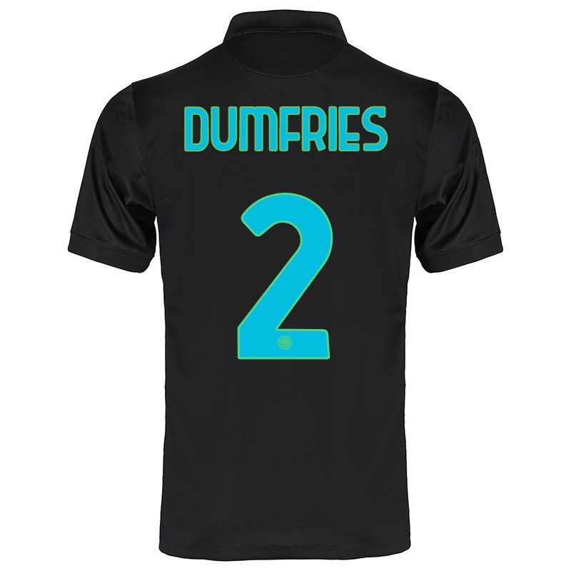 Gyermek Denzel Dumfries #2 Fekete Számú Jersey 2021/22 Mez Póló Ing