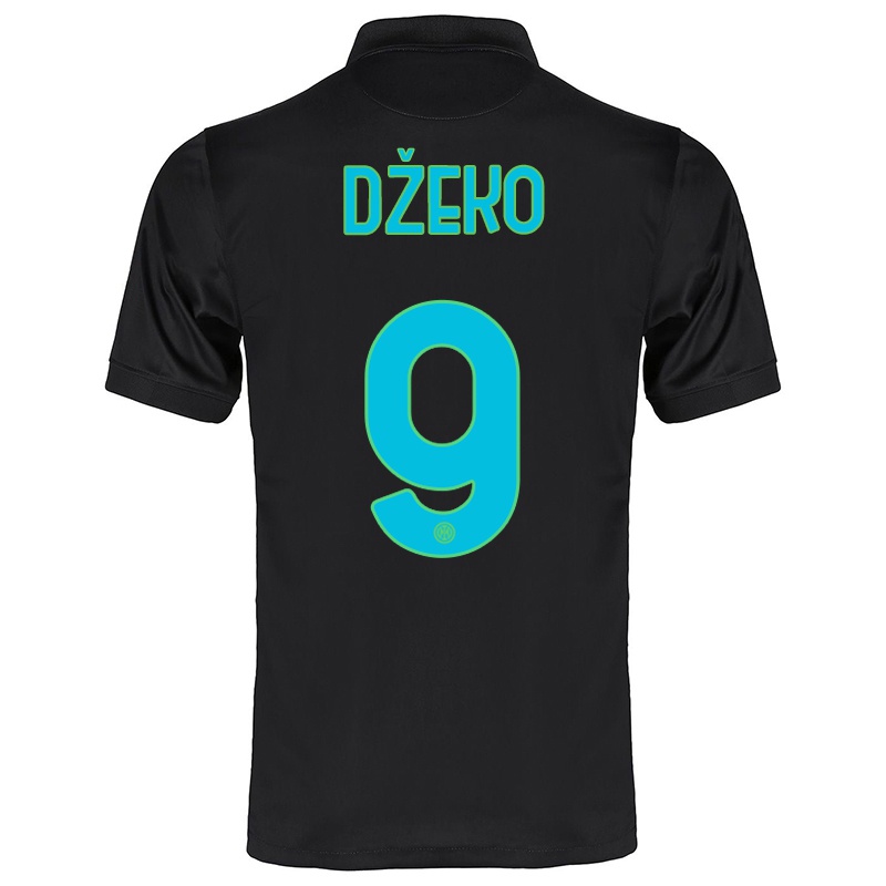 Gyermek Edin Dzeko #9 Fekete Számú Jersey 2021/22 Mez Póló Ing