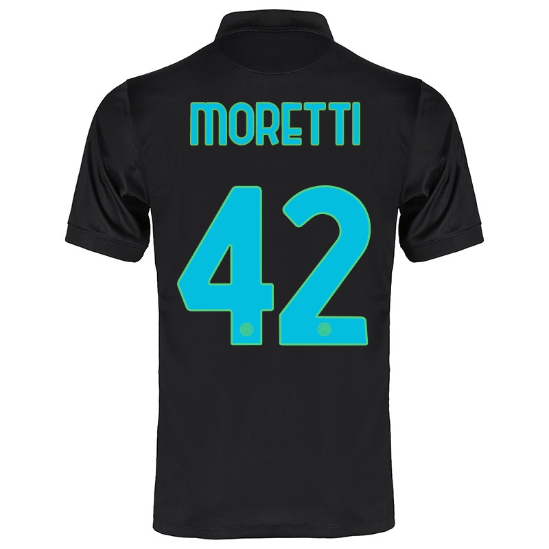 Gyermek Lorenzo Moretti #42 Fekete Számú Jersey 2021/22 Mez Póló Ing