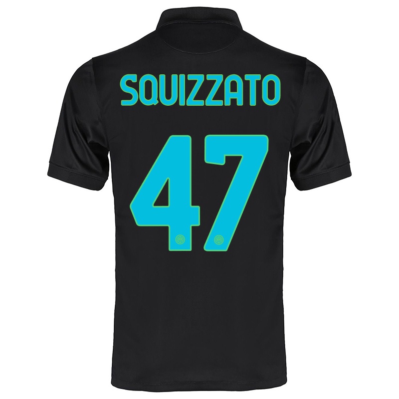 Gyermek Niccolo Squizzato #47 Fekete Számú Jersey 2021/22 Mez Póló Ing