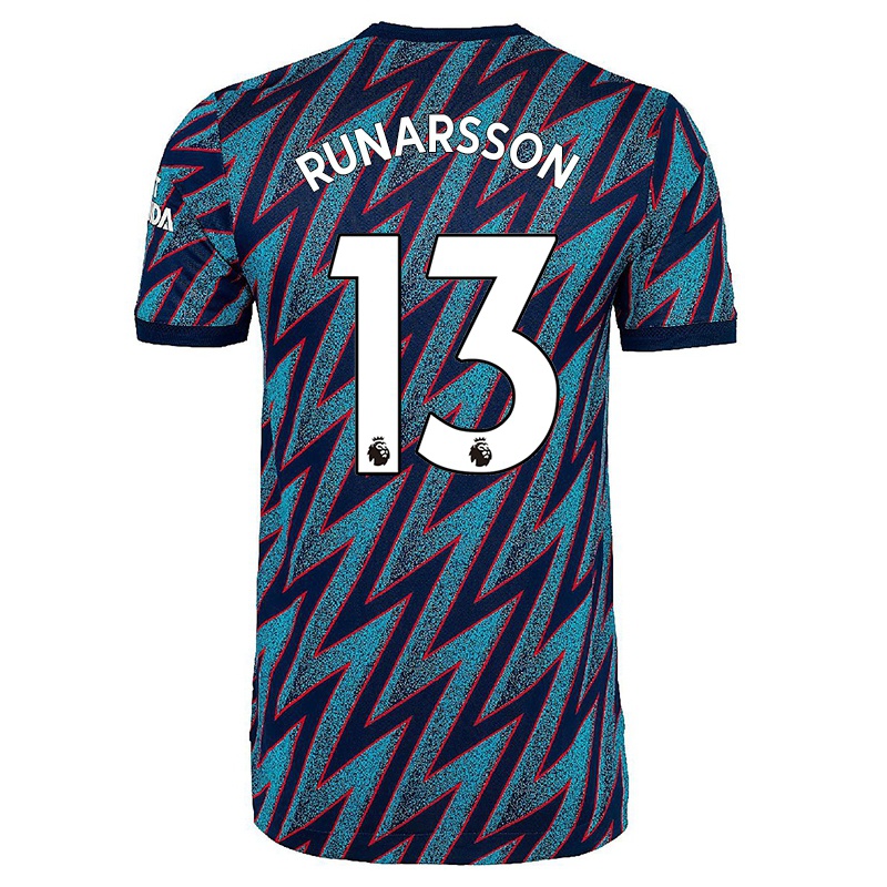 Gyermek Alex Runarsson #13 Kék Fekete Számú Jersey 2021/22 Mez Póló Ing