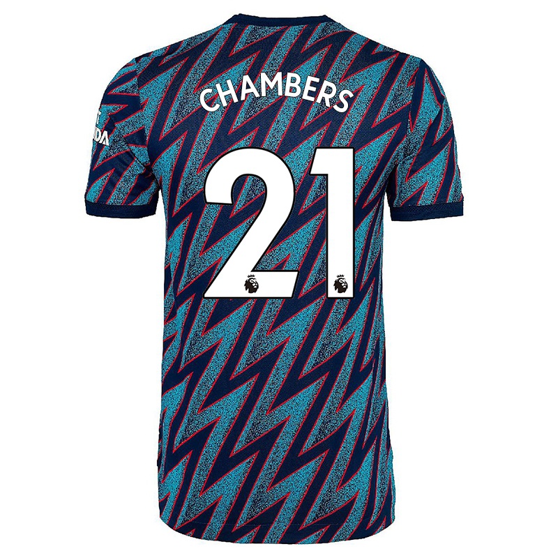 Gyermek Calum Chambers #21 Kék Fekete Számú Jersey 2021/22 Mez Póló Ing