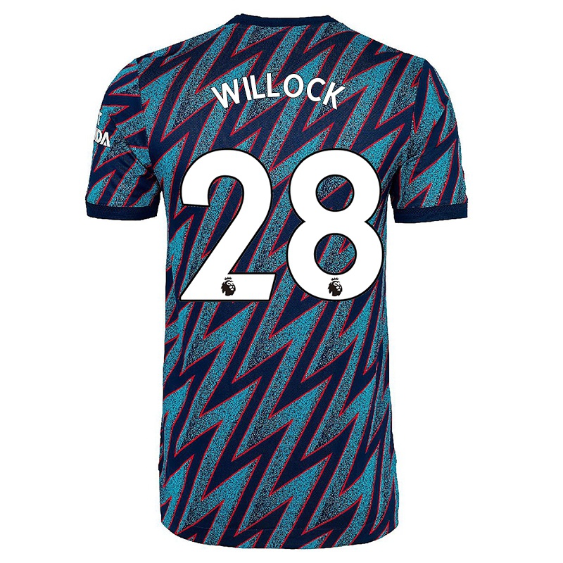Gyermek Joe Willock #28 Kék Fekete Számú Jersey 2021/22 Mez Póló Ing