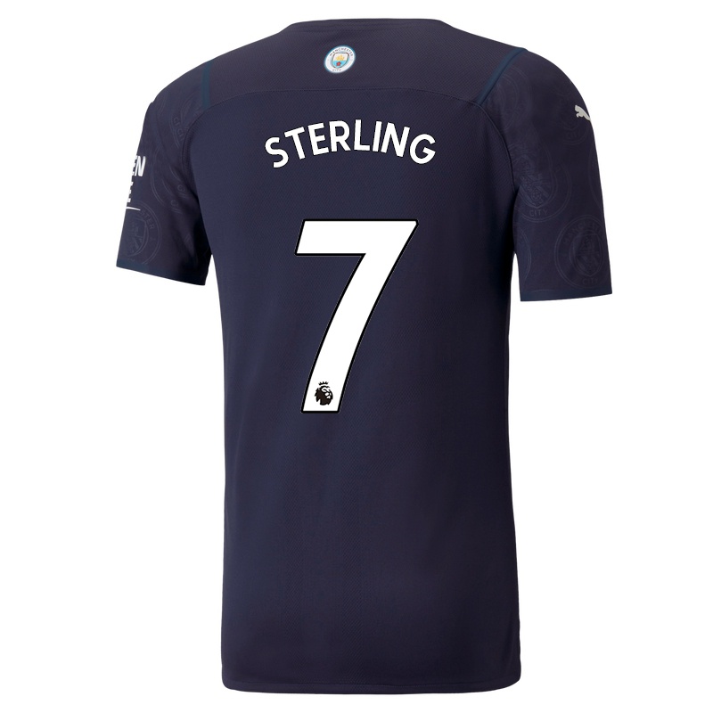 Gyermek Raheem Sterling #7 Sötétkék Számú Jersey 2021/22 Mez Póló Ing