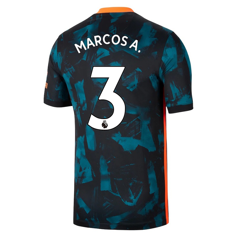 Gyermek Marcos Alonso #3 Sötétkék Számú Jersey 2021/22 Mez Póló Ing