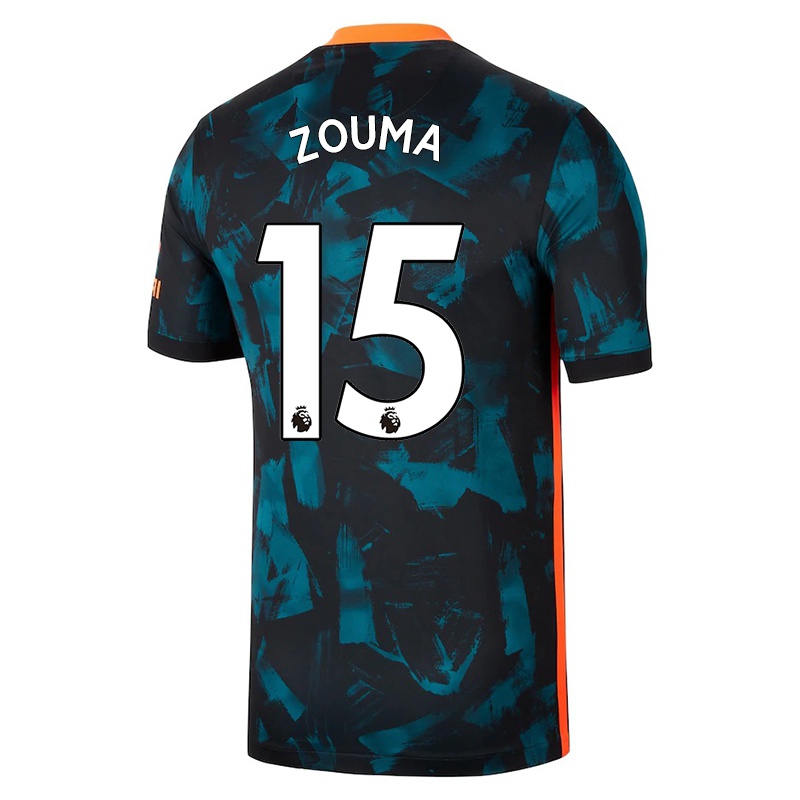 Gyermek Kurt Zouma #15 Sötétkék Számú Jersey 2021/22 Mez Póló Ing