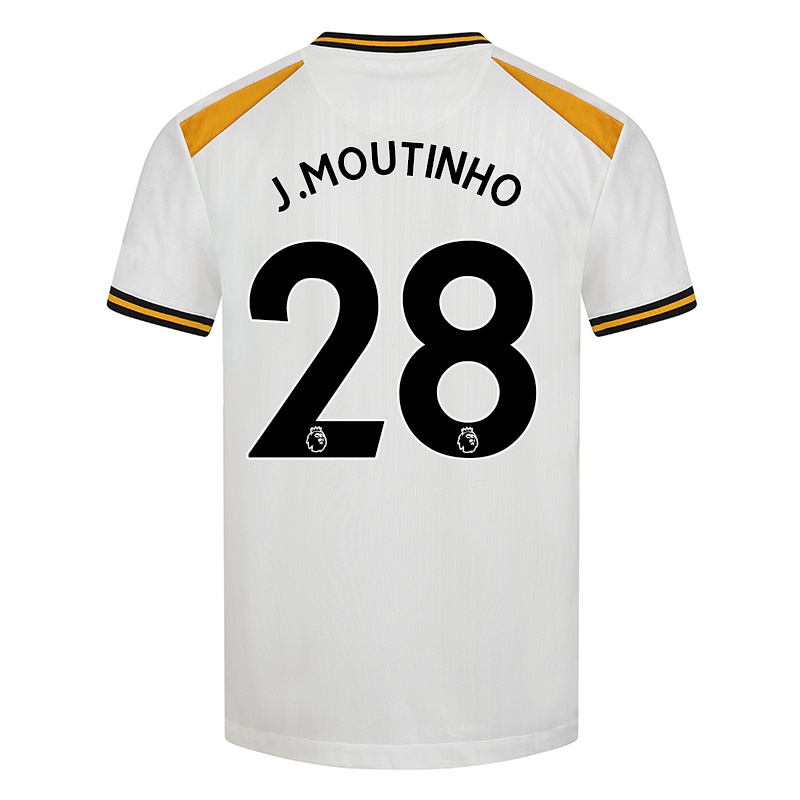 Gyermek Joao Moutinho #28 Fehér Sárga Számú Jersey 2021/22 Mez Póló Ing