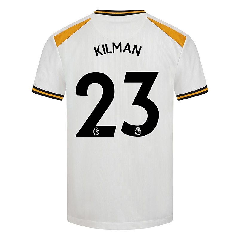 Gyermek Max Kilman #23 Fehér Sárga Számú Jersey 2021/22 Mez Póló Ing