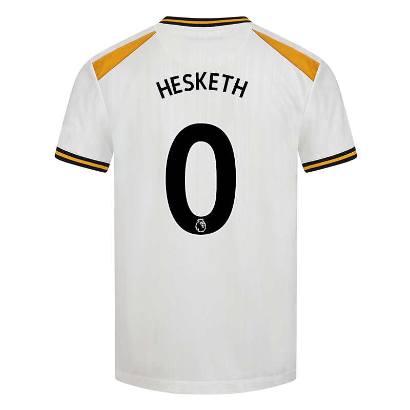 Gyermek Owen Hesketh #0 Fehér Sárga Számú Jersey 2021/22 Mez Póló Ing