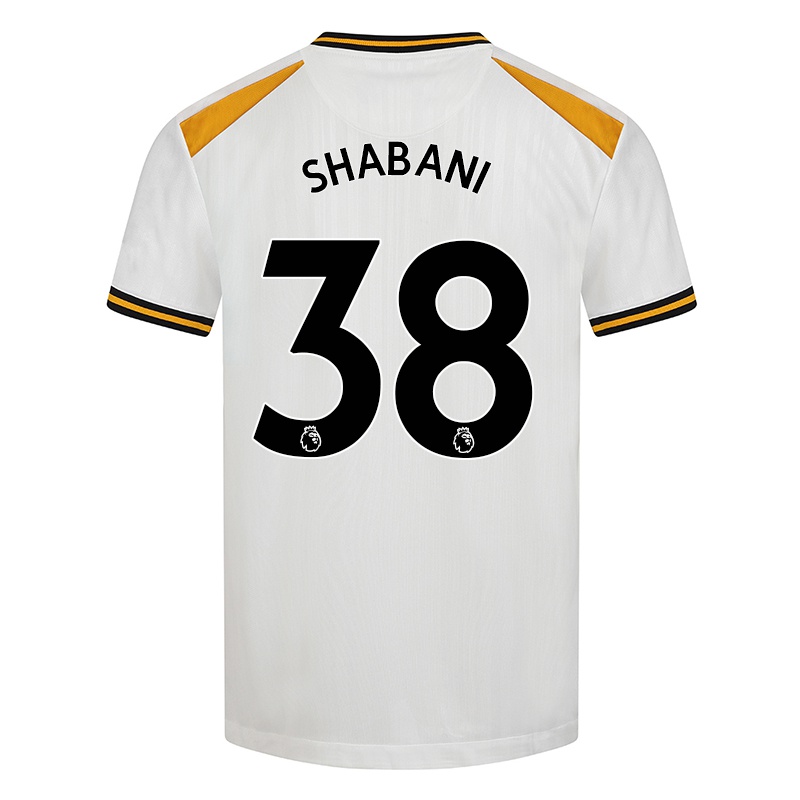 Gyermek Meritan Shabani #38 Fehér Sárga Számú Jersey 2021/22 Mez Póló Ing