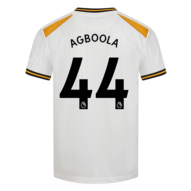 Gyermek Michael Agboola #44 Fehér Sárga Számú Jersey 2021/22 Mez Póló Ing