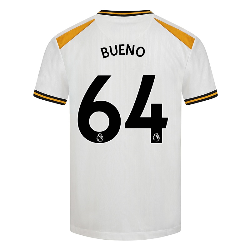 Gyermek Hugo Bueno #64 Fehér Sárga Számú Jersey 2021/22 Mez Póló Ing