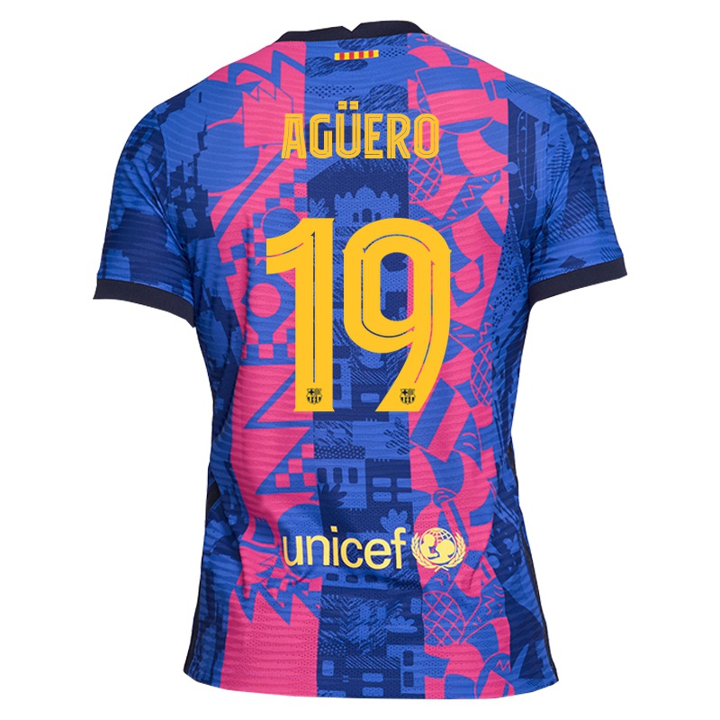 Gyermek Sergio Aguero #19 Kék Rózsa Számú Jersey 2021/22 Mez Póló Ing