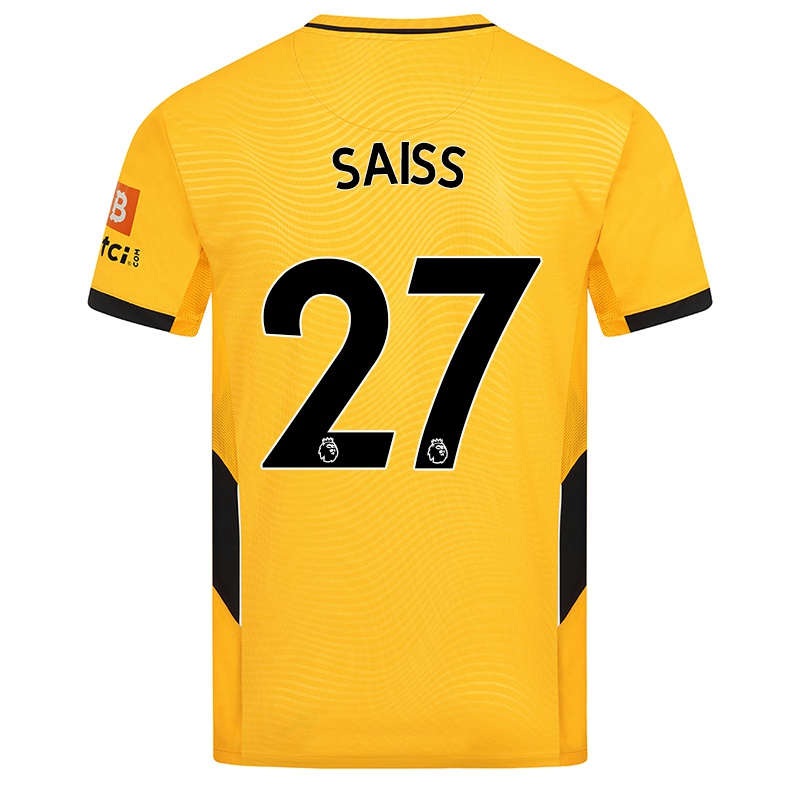 Férfi Romain Saiss #27 Sárga Hazai Jersey 2021/22 Mez Póló Ing