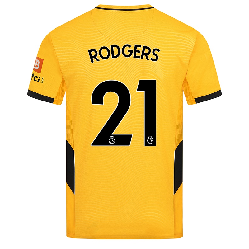 Férfi Eva Rodgers #21 Sárga Hazai Jersey 2021/22 Mez Póló Ing