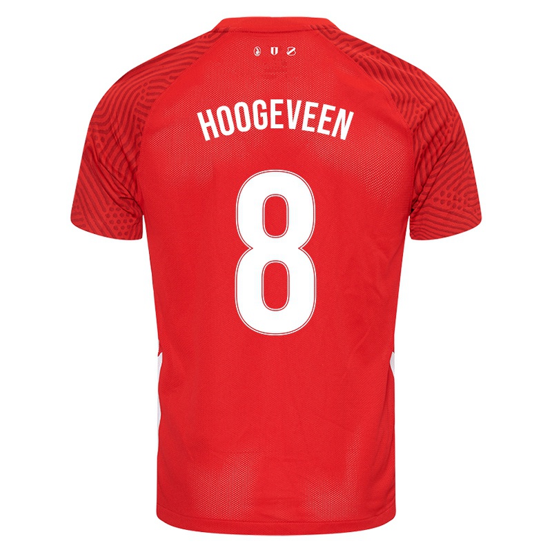 Férfi Lisanne Hoogeveen #8 Piros Hazai Jersey 2021/22 Mez Póló Ing