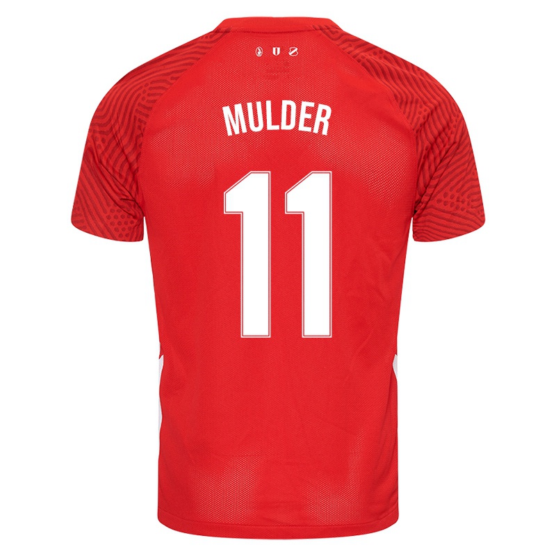 Férfi Wendy Mulder #11 Piros Hazai Jersey 2021/22 Mez Póló Ing