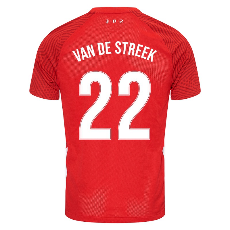 Férfi Sander Van De Streek #22 Piros Hazai Jersey 2021/22 Mez Póló Ing