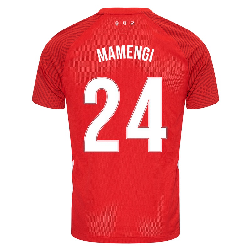 Férfi Christopher Mamengi #24 Piros Hazai Jersey 2021/22 Mez Póló Ing