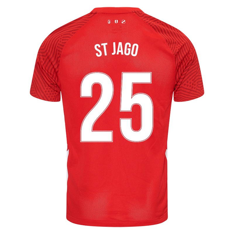 Férfi Tommy St. Jago #25 Piros Hazai Jersey 2021/22 Mez Póló Ing