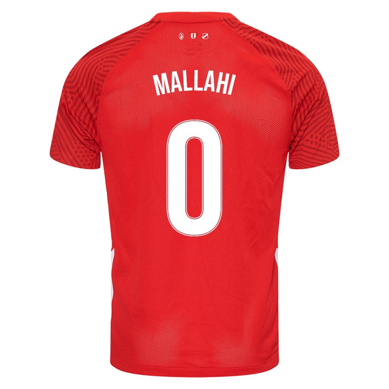Férfi Mohamed Mallahi #0 Piros Hazai Jersey 2021/22 Mez Póló Ing