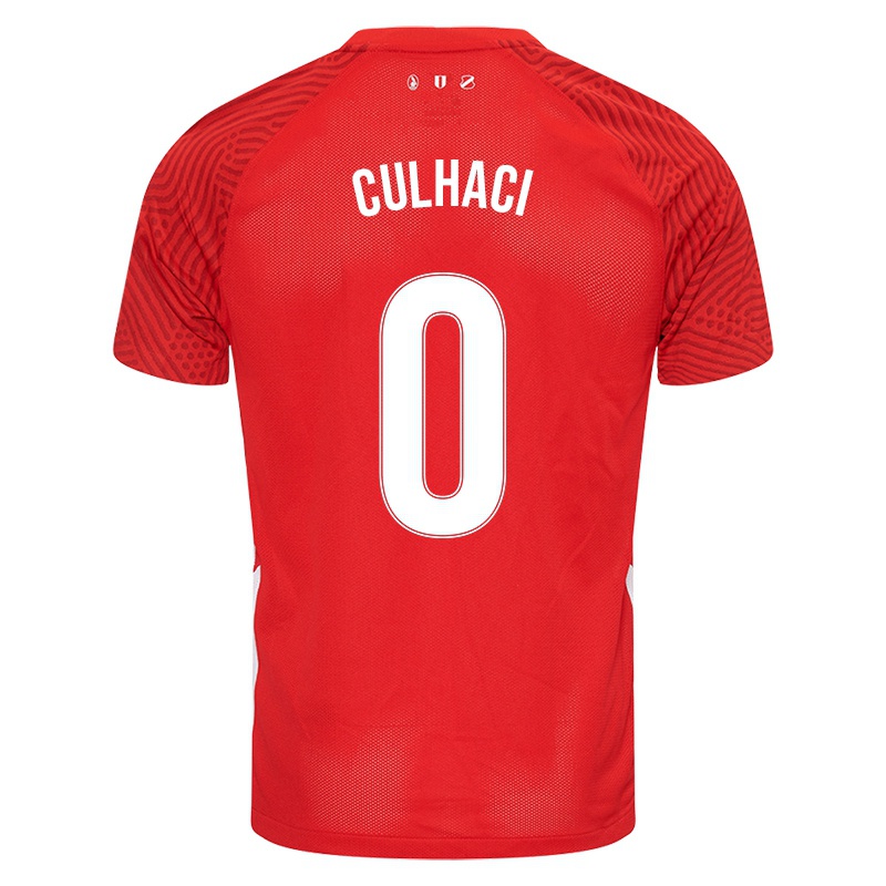 Férfi Gabriel Culhaci #0 Piros Hazai Jersey 2021/22 Mez Póló Ing